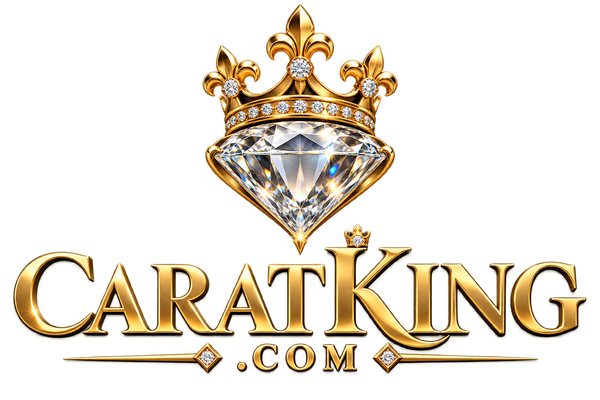 CaratKing.com logo concept — gold crown and diamond emblem