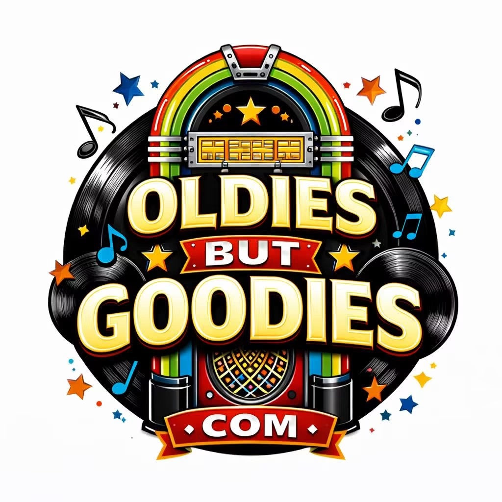 OldiesButGoodies.com logo concept — jukebox and vinyl records
