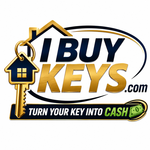 IBuyKeys.com logo concept — gold house key