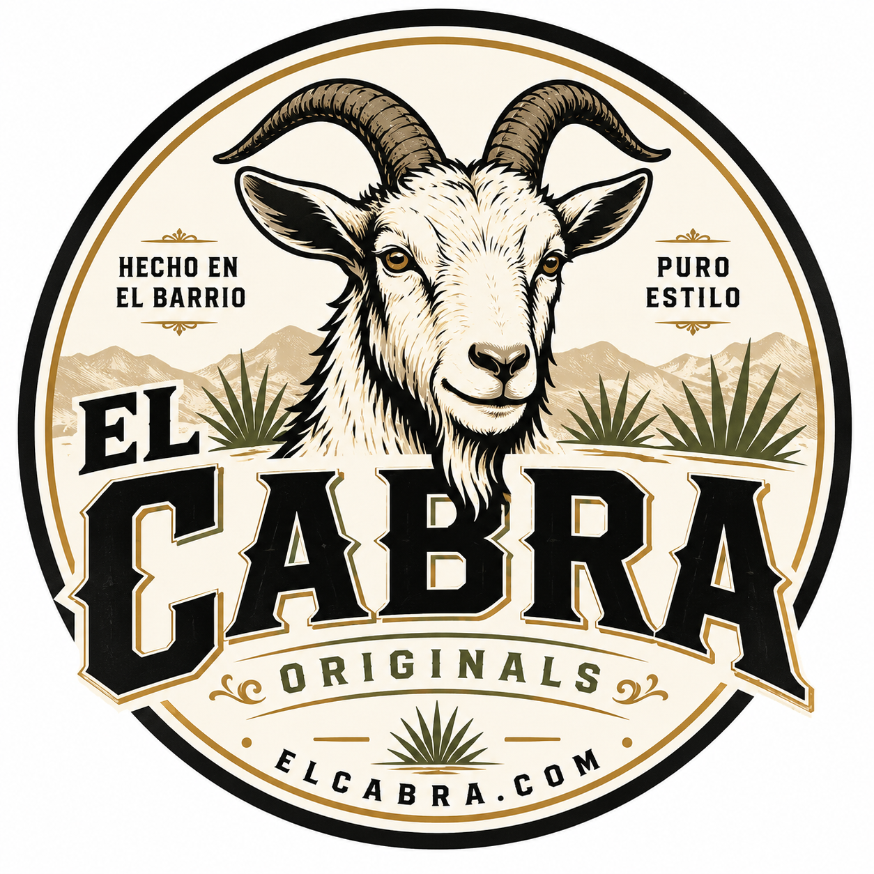 ElCabra.com logo concept — vintage goat emblem