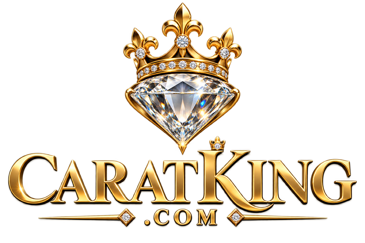 CaratKing.com logo concept — gold crown and diamond emblem