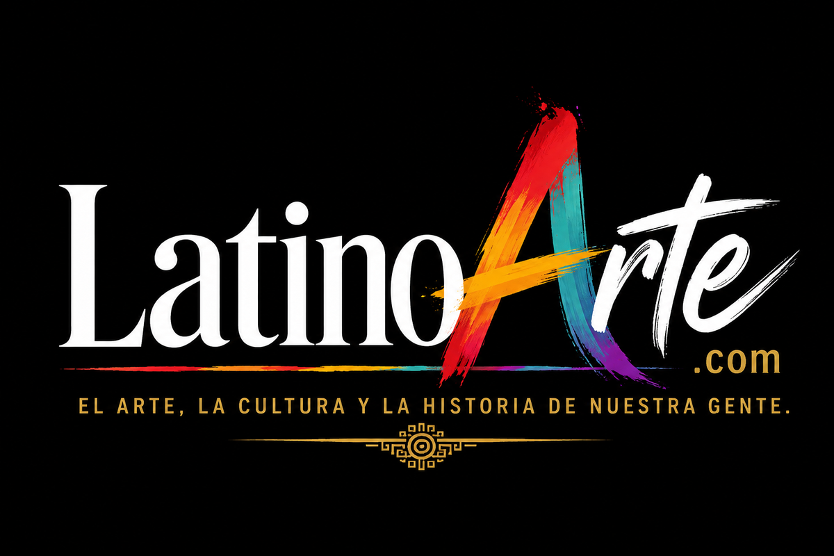 LatinoArte.com logo concept — painted brushstroke lettering