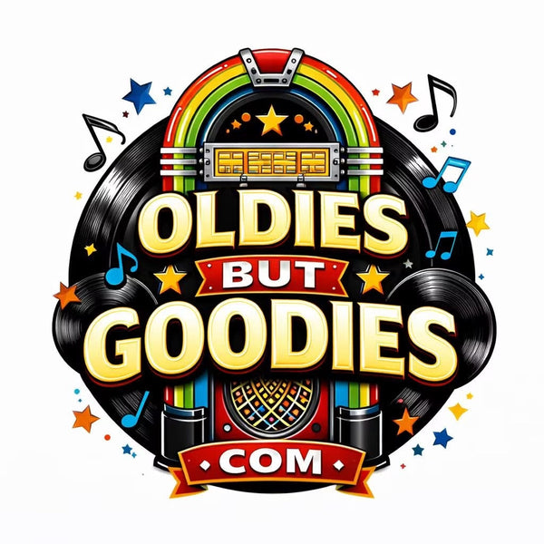 OldiesButGoodies.com logo concept — jukebox and vinyl records